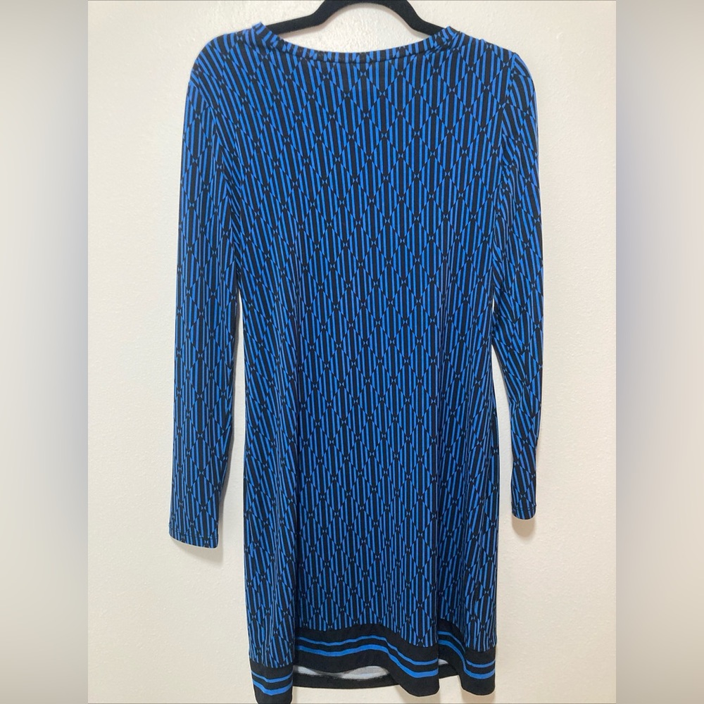 Michael Kors Blue & Black Dress Diamond Pattern Size M